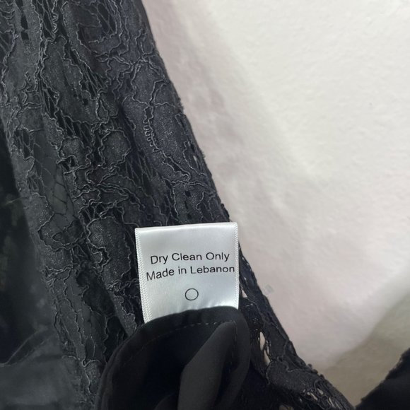 Assali Women's Cartel Mini Black Dress Size XS Deep V Lace Zip Back - Picture 9 of 12